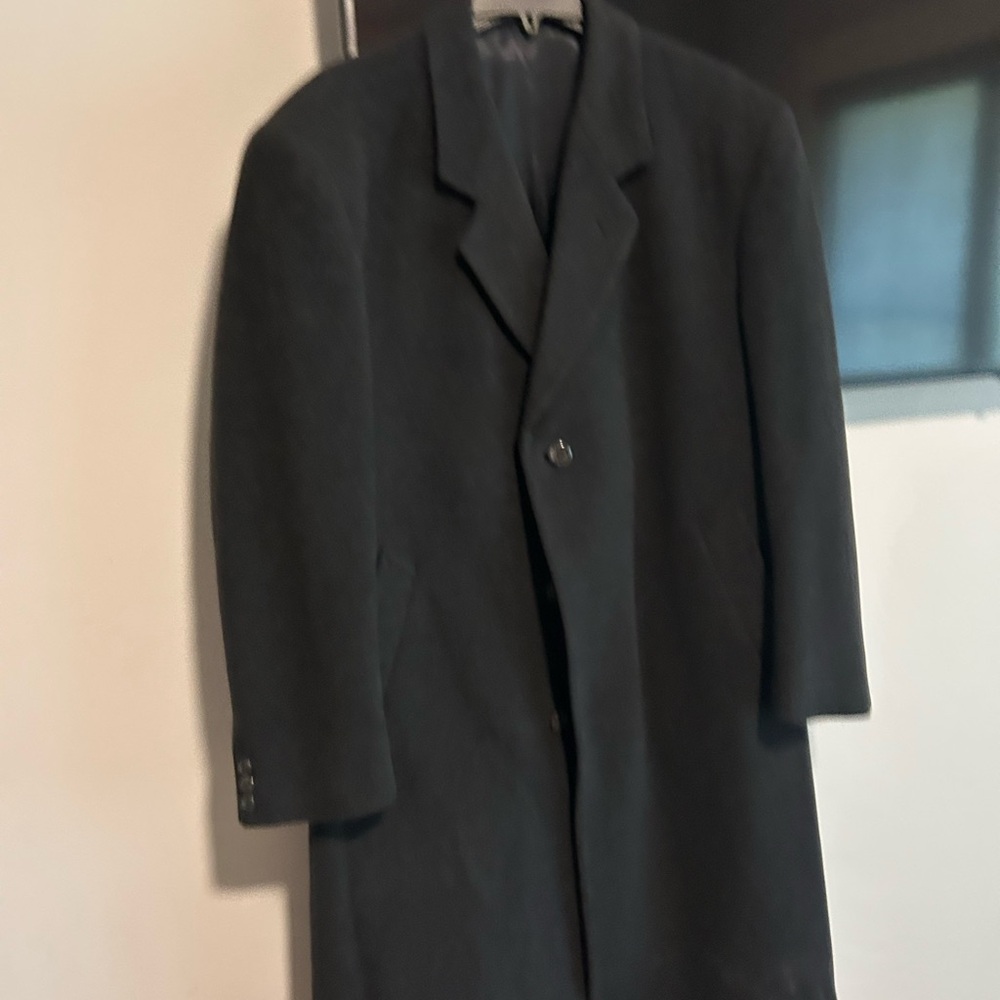 Men's Classic Black Overcoat